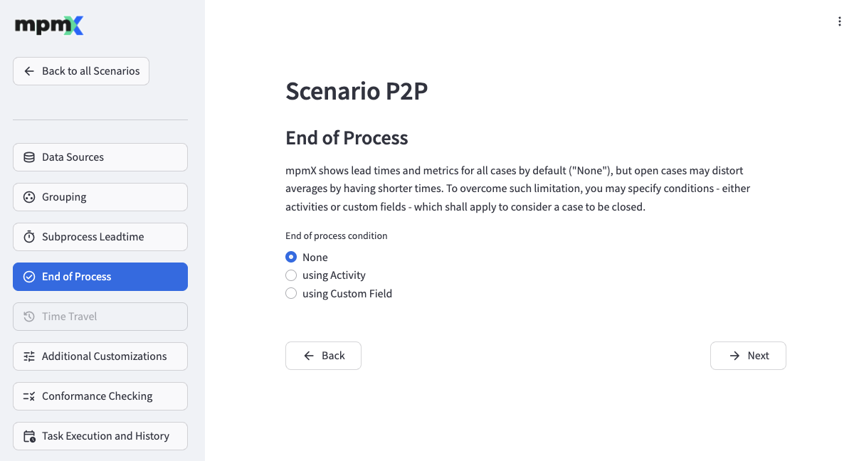 End of Process page