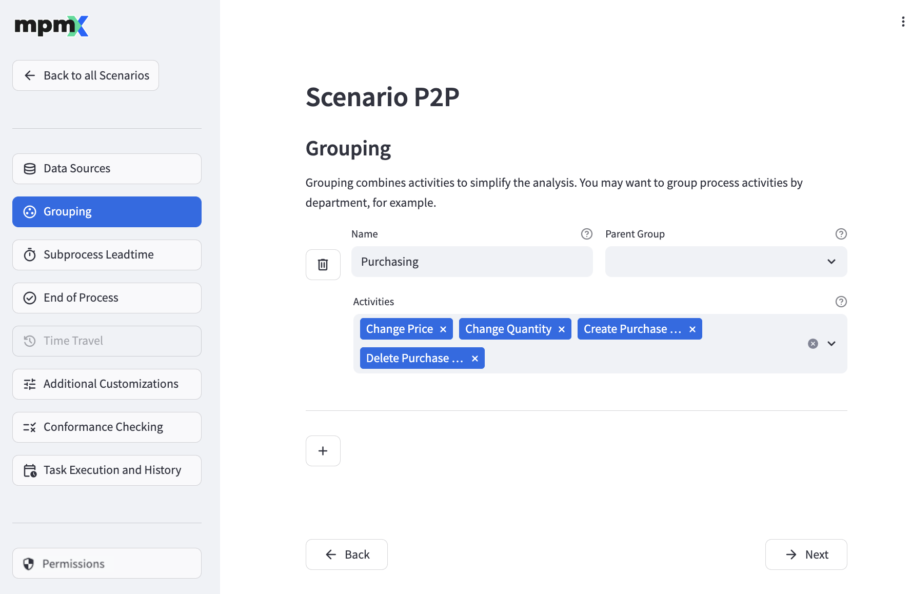 Grouping page