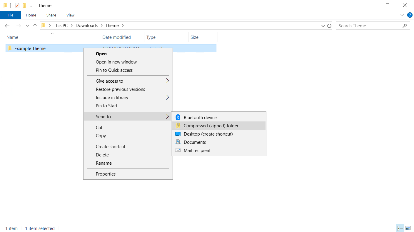 Zip Theme Files