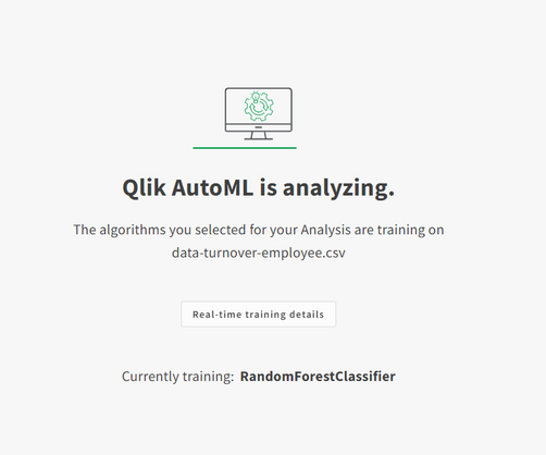 Screenshot of Qlik AutoML analyzing