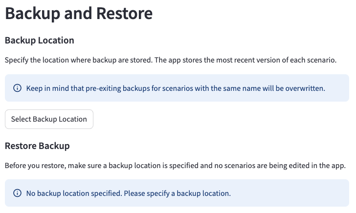 Backup and Restore