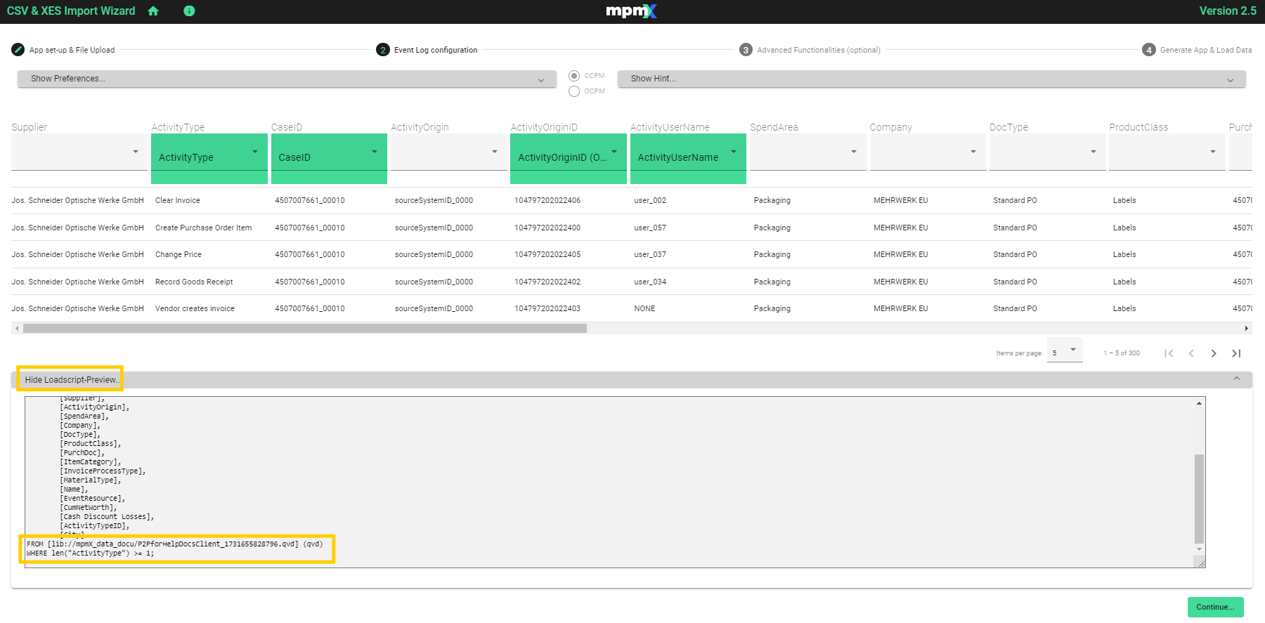 Show/Hide Loadscript