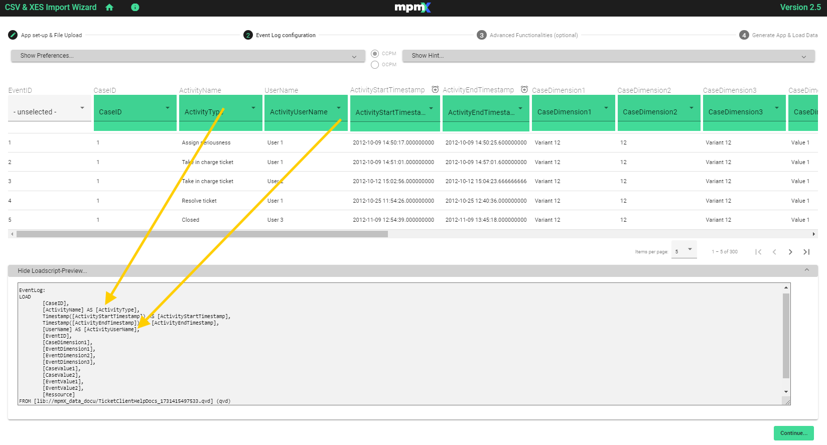 Mapped fields show in Loadscript