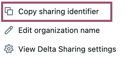 Copy sharing identifier