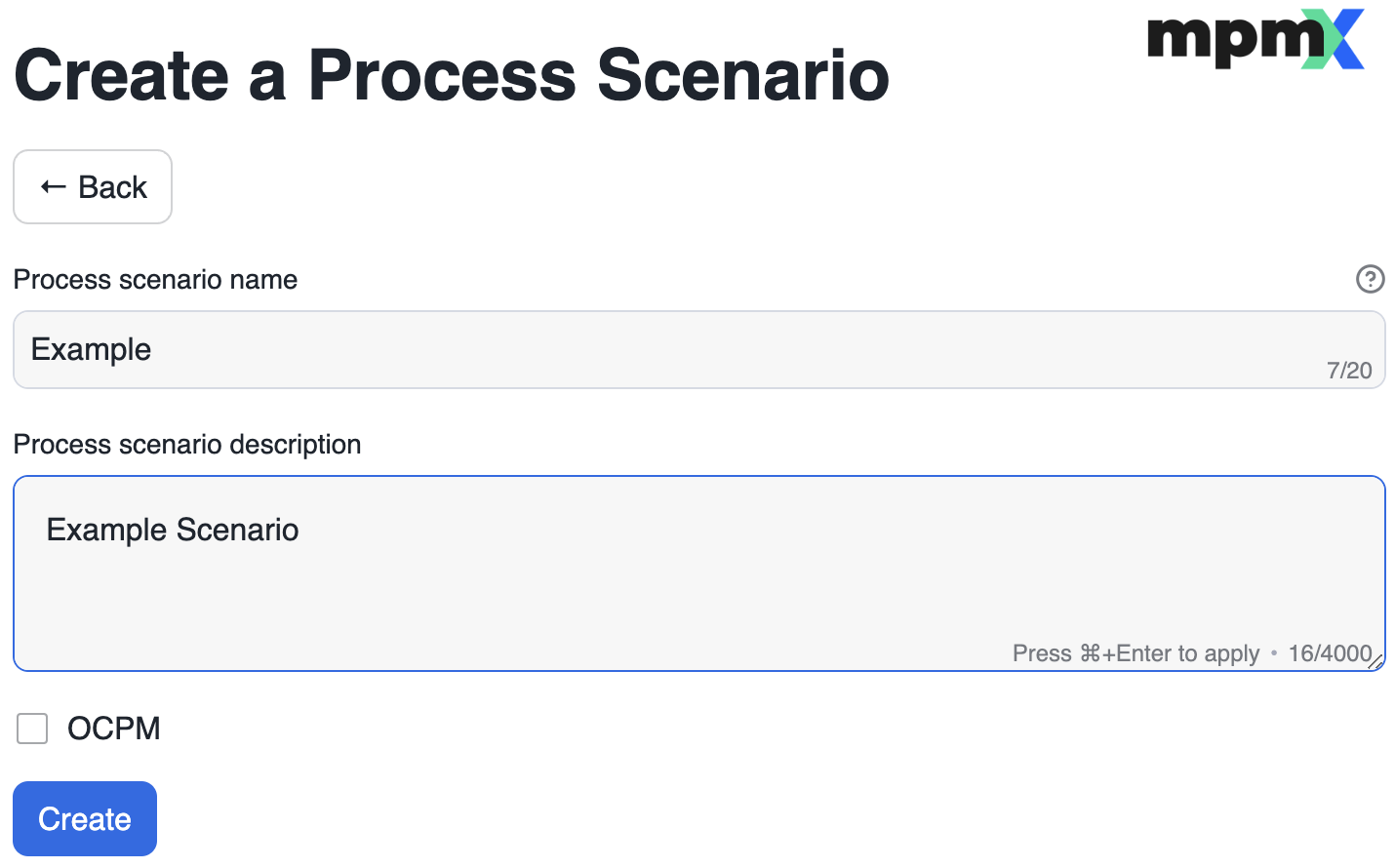 Create a Process Scenario