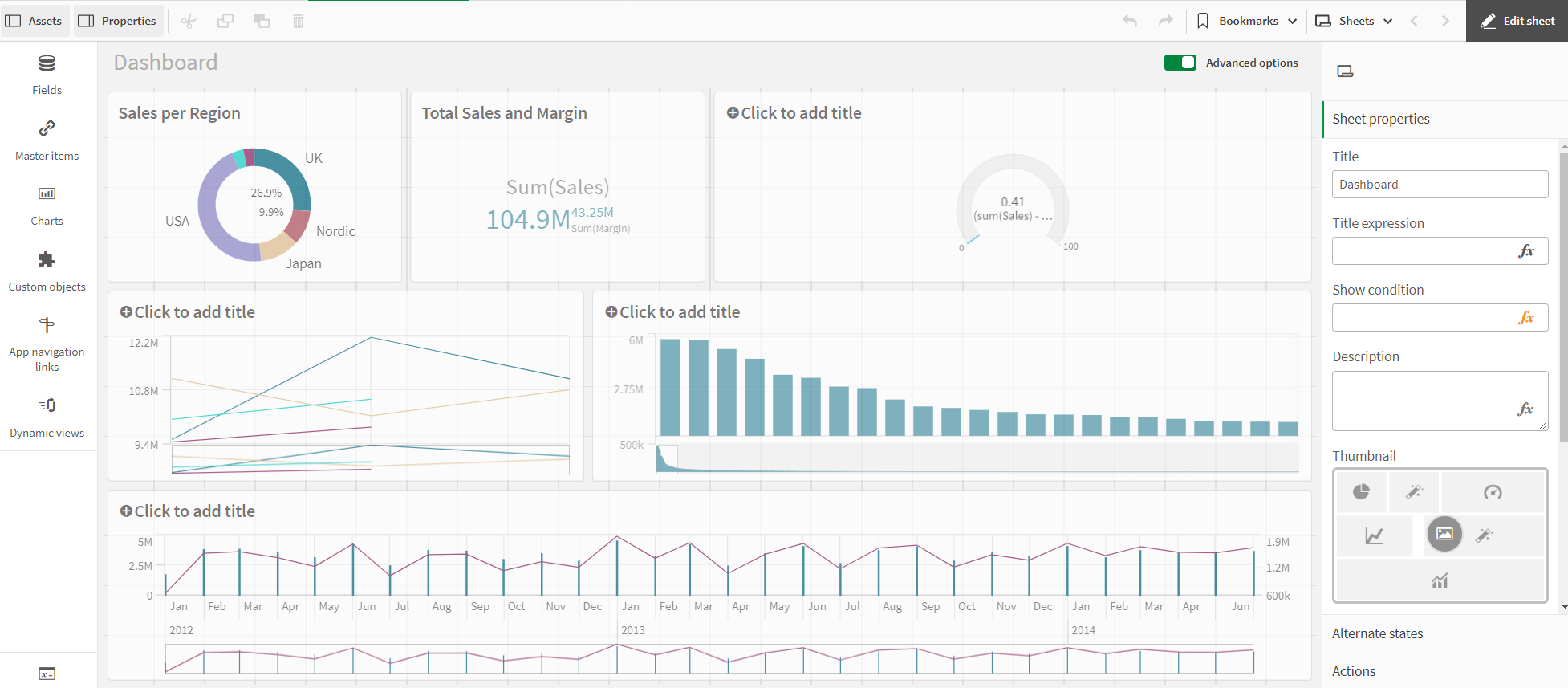 Dashboard - Advanced Options