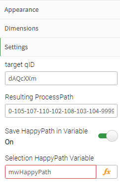 ProcessModeler Properties Panel - Settings