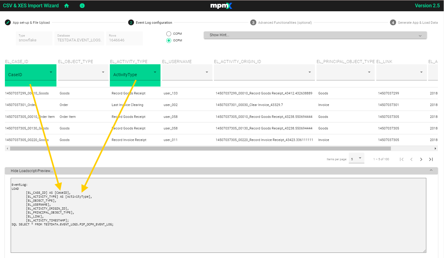 OCPM Event Log - Loadscript Updating