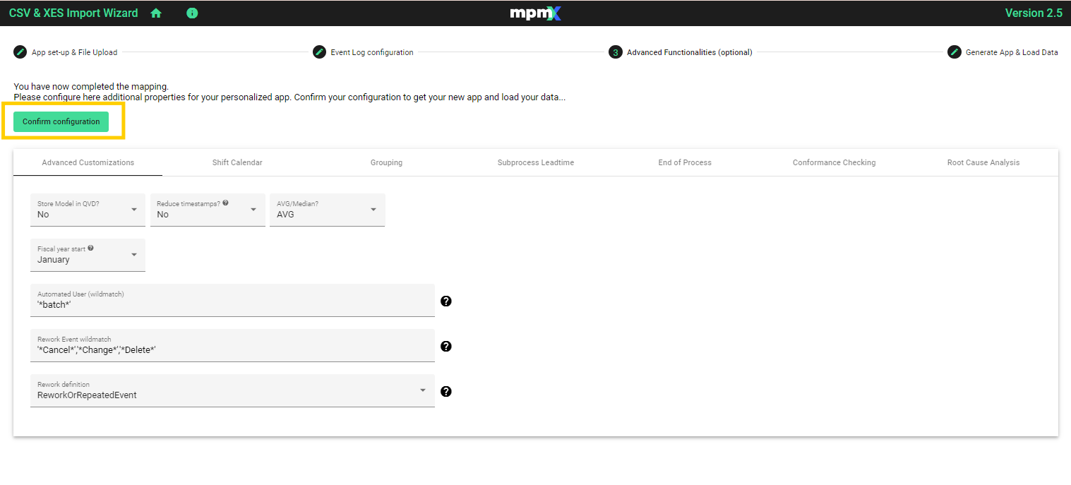 OCPM - Tab 3 - Confirm Configuration