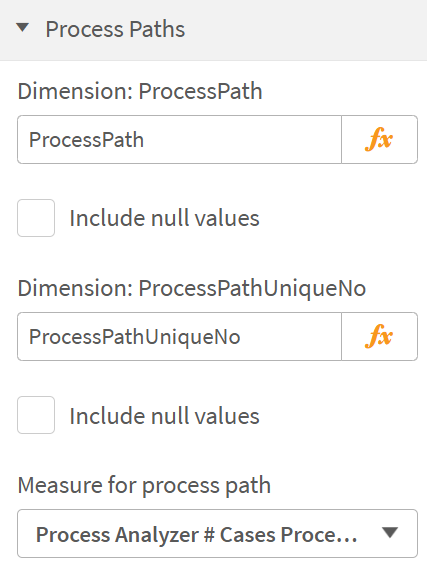 Properties Panel - Data, Process Paths
