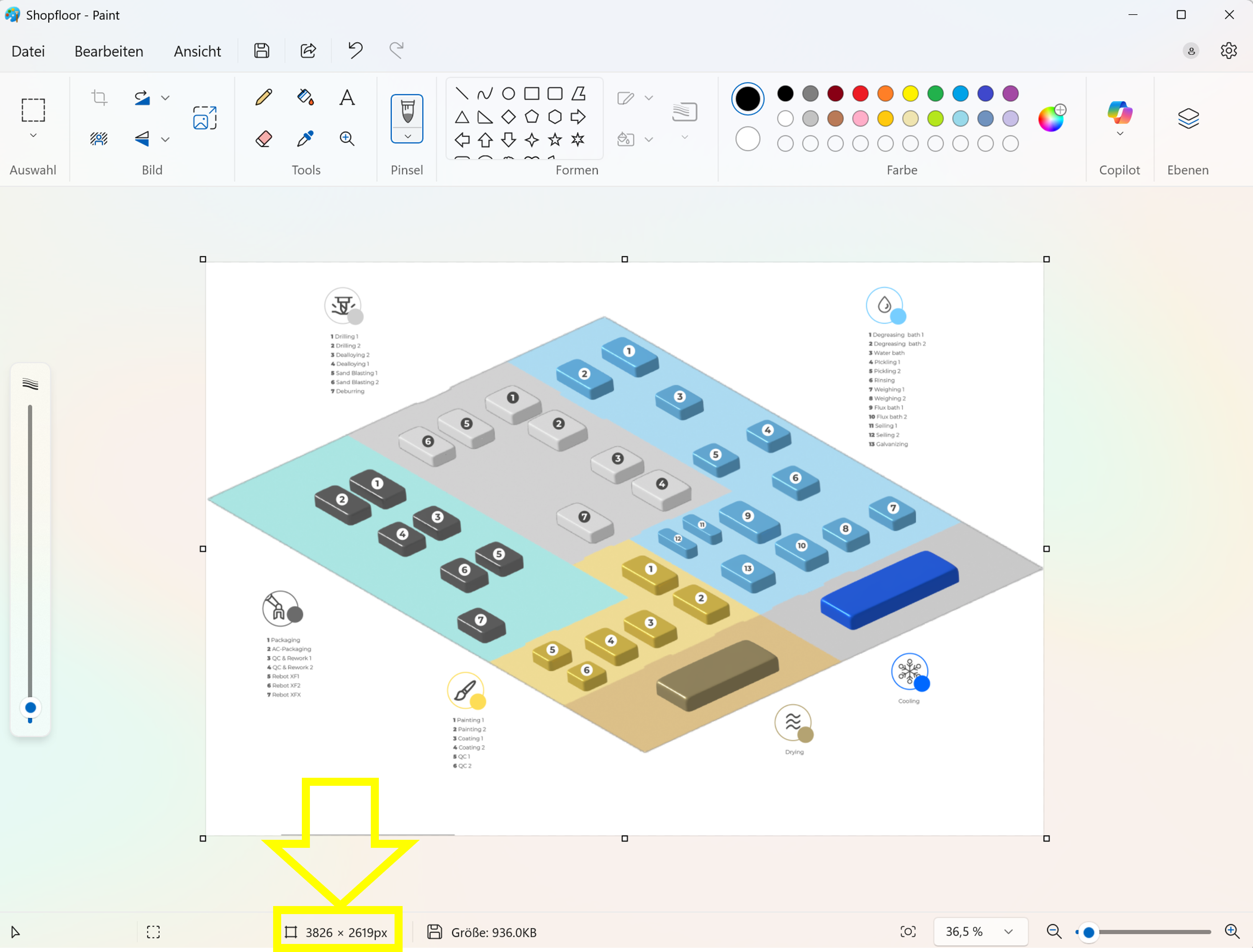 Pixel Size of an Example Shopfloor Image