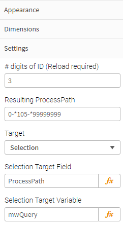 Settings - Properties Panel