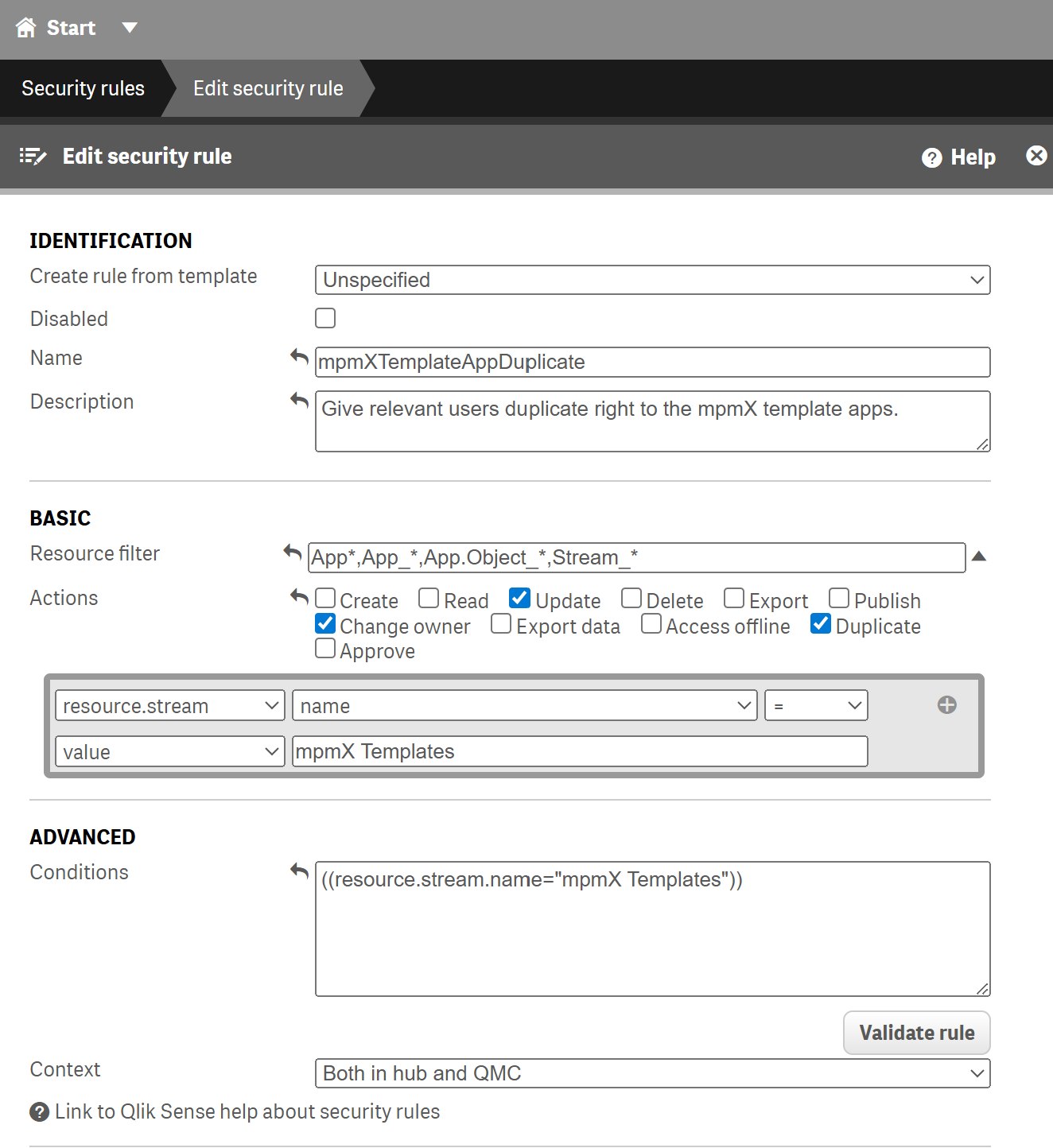 Security rule Template App Scripts