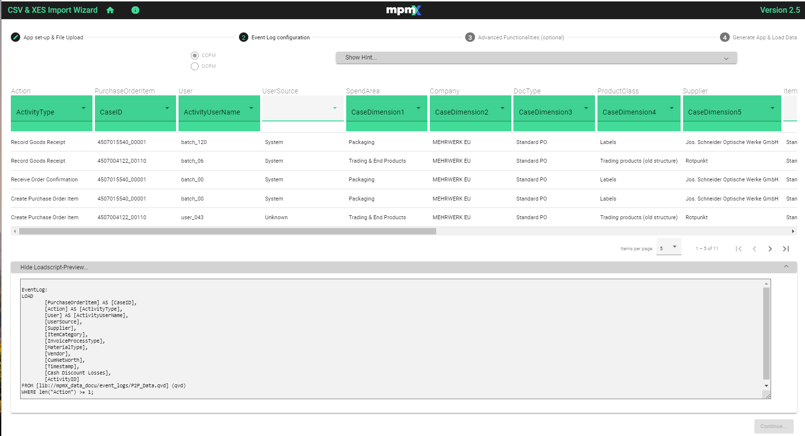 Server - Assigning Case Dimensions